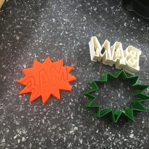 BAM Comic Book Letters and Bubble Cookie Cutter Dough Stamp
