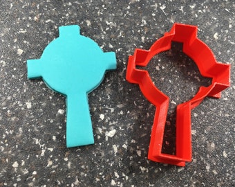Cortador de galletas con forma de cruz celta: herramienta para hornear con temática religiosa para galletas y manualidades únicas