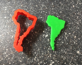 Südamerika Cookie Cutter - Kontinent Form für Backen & Fondant | Geographie-Themen Kunsthandwerk