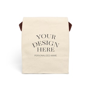 Personalized Canvas Lunch Bag with Strap, Custom Lunch Tote, Eco-Friendly Lunch Bag, Back to School, Unique Gift Idea, Kid lunch bag