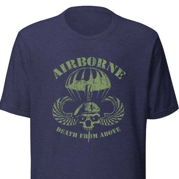 US Army Airborne T-Shirt | Death from Above | Army Military Tactical | Unisex Soft Tee | Sizes S-4XL