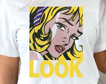 Roy Lichtenstein T-shirt "Girl with Hair Ribbon" Limited Edition Pop Art Shirt, Heavyweight Comfort Colors Tee