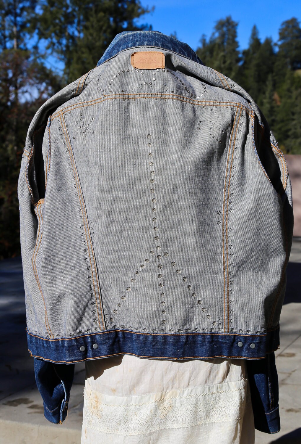 Vintage Levis Trucker Jacket, Studded OOAK, Marked M