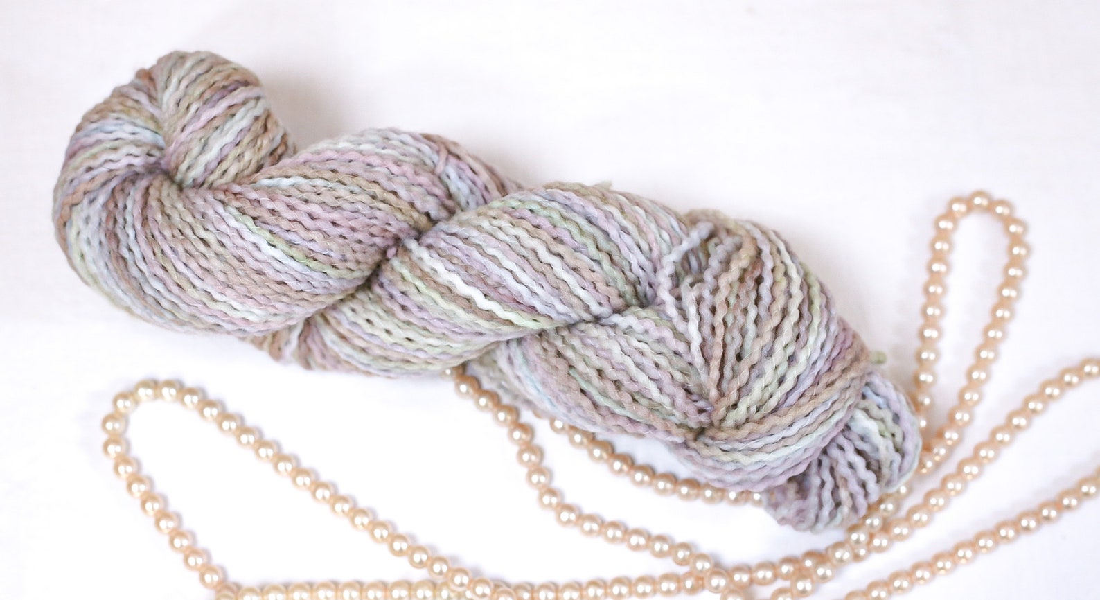 2For1 Hand Dyed Worsted Corkscrew Yarn 100 Wool Mauve Etsy