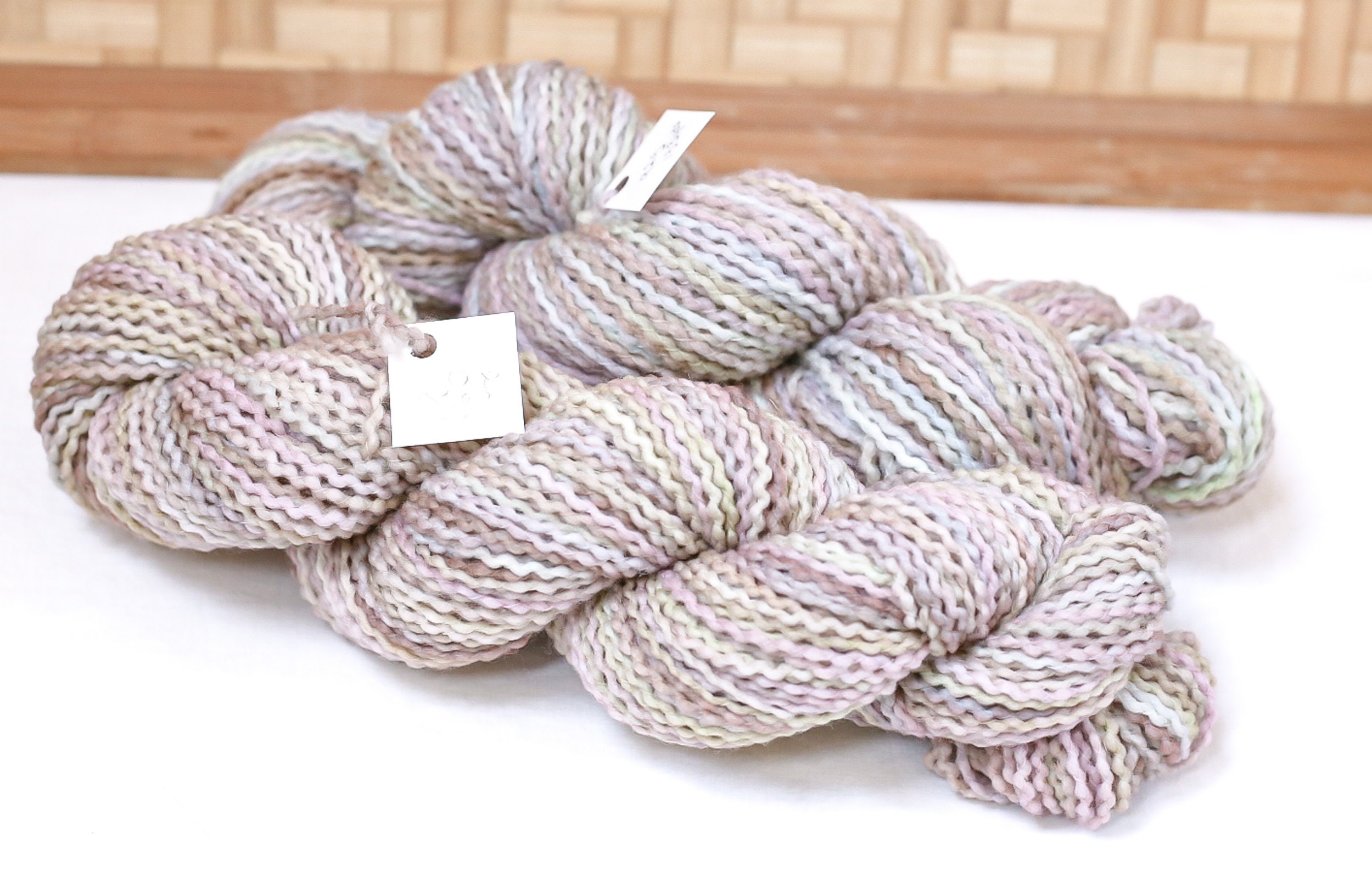 2For1 Hand Dyed Worsted Corkscrew Yarn 100 Wool Mauve Etsy