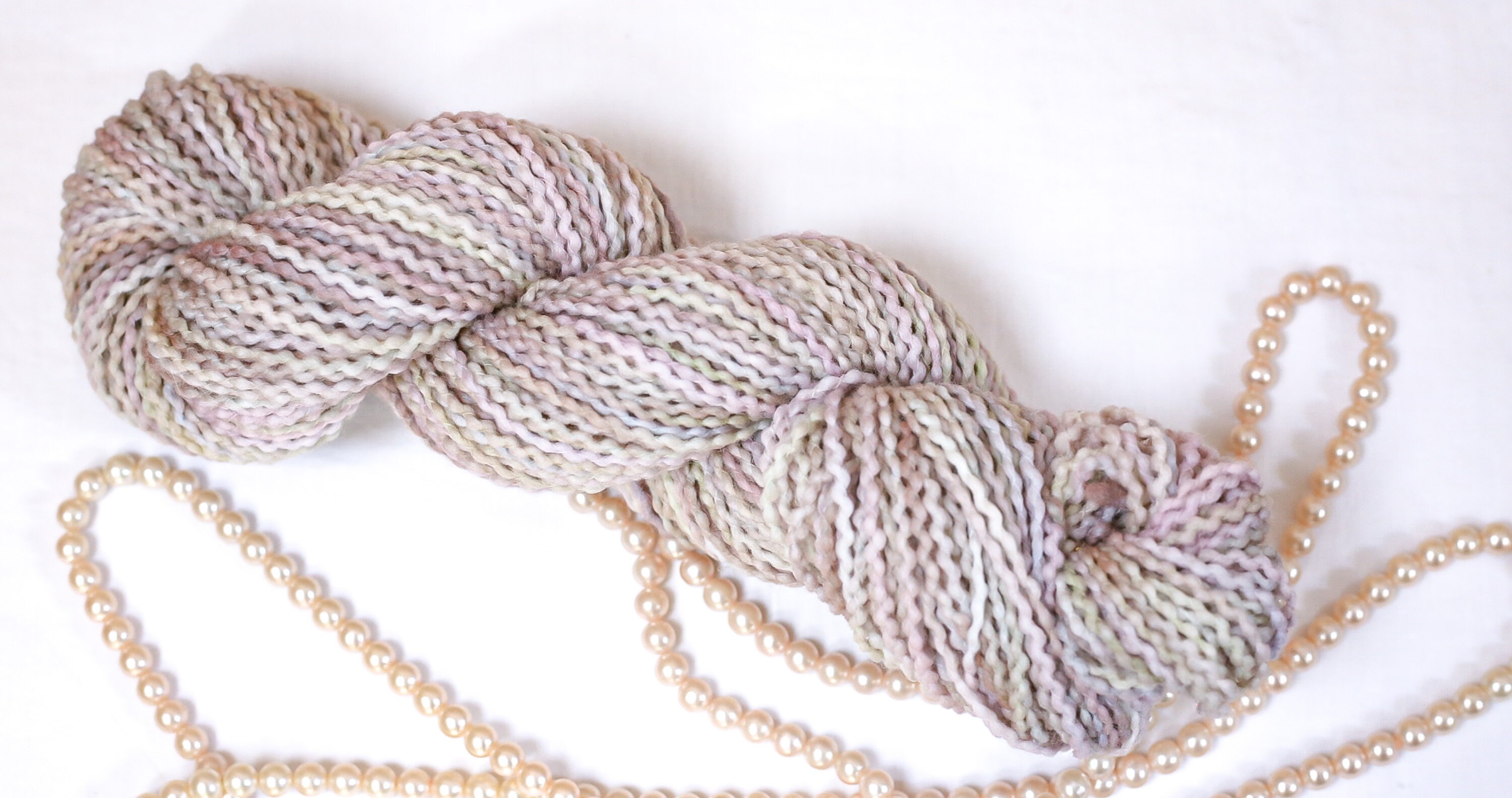 2For1 Hand Dyed Worsted Corkscrew Yarn 100 Wool Mauve Etsy