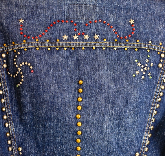 Vintage Levis Trucker Jacket Embellished Rhinesto… - image 8