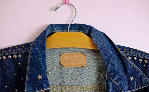 Vintage Levis Trucker Jacket Embellished Rhinesto… - image 6