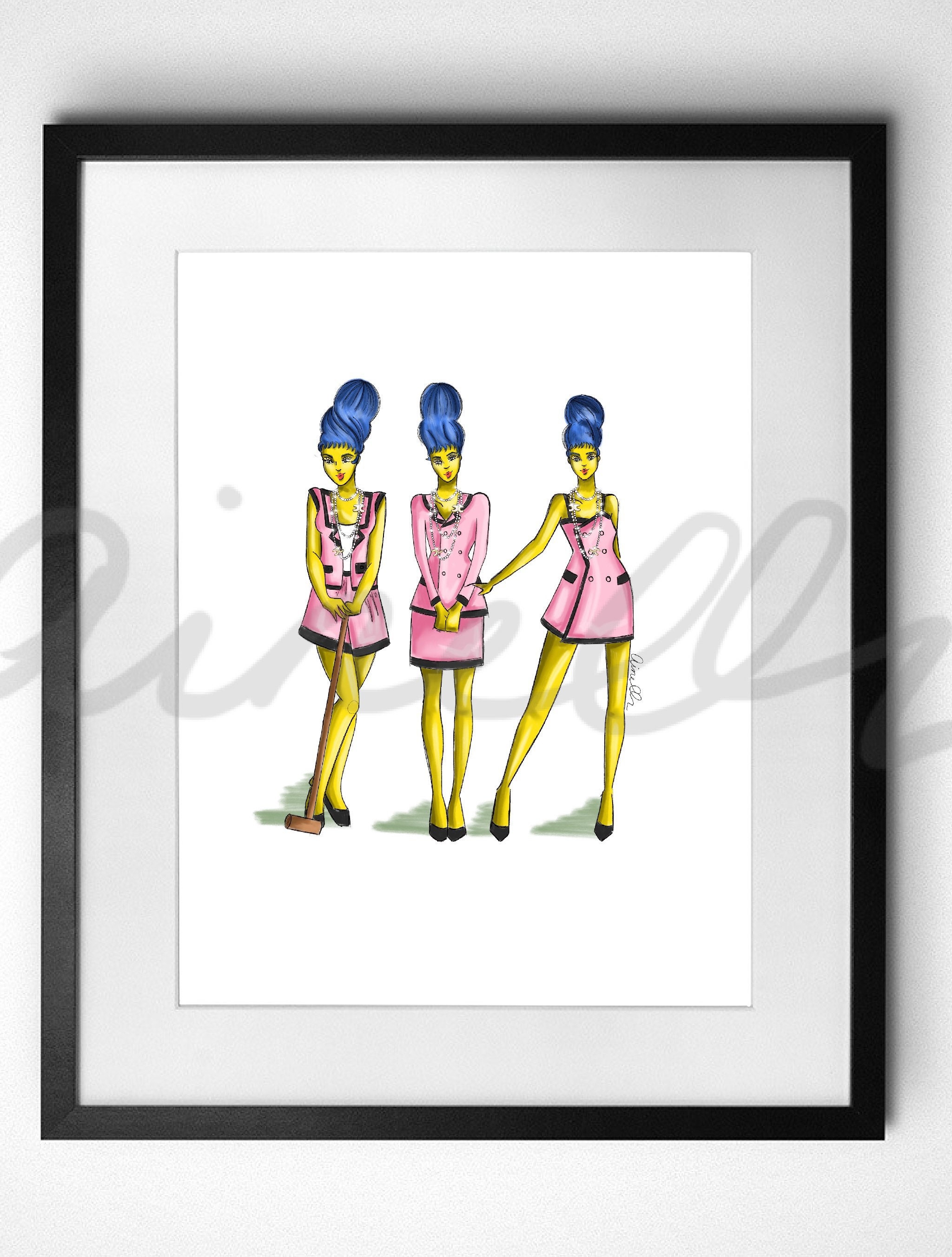 Marge Simpson Rosa Chanel Kleid Etsy
