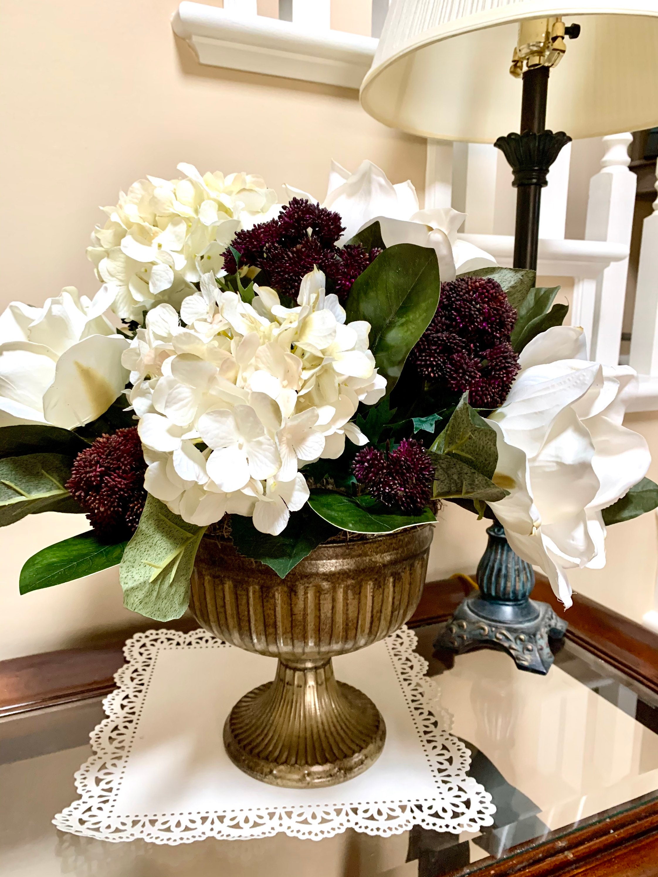 Silk Flower Arrangement Elegant Large Centerpiece Silk Etsy