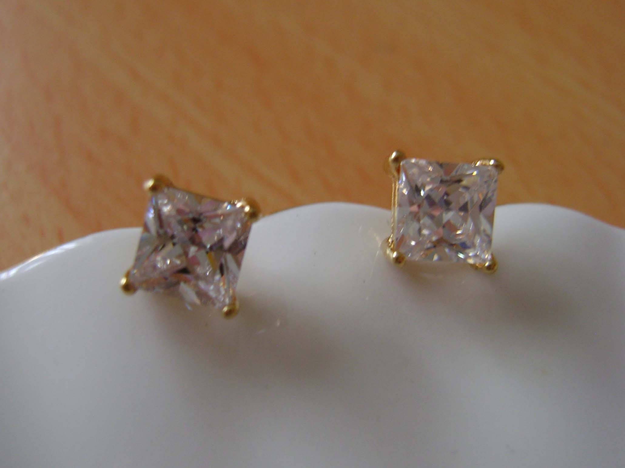 Sterling Silver Small Cḣanel Inspired CZ Studs (ST-1406) - House of  Jewellery