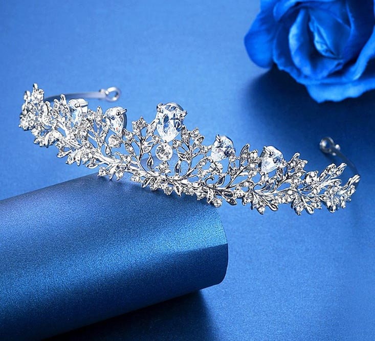 Silver Floral Bridal Headband, Silver Floral Bridal Crown, Bridal Silver  Headband, Silver Bridal Flower Crown, Bridal Crown, Bridal Hair 