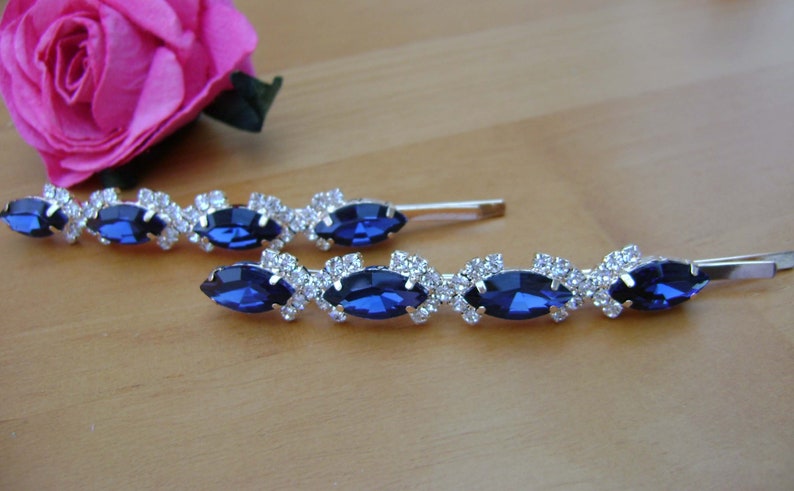 1. Sapphire Blue Crystal Hair Pins - wide 1