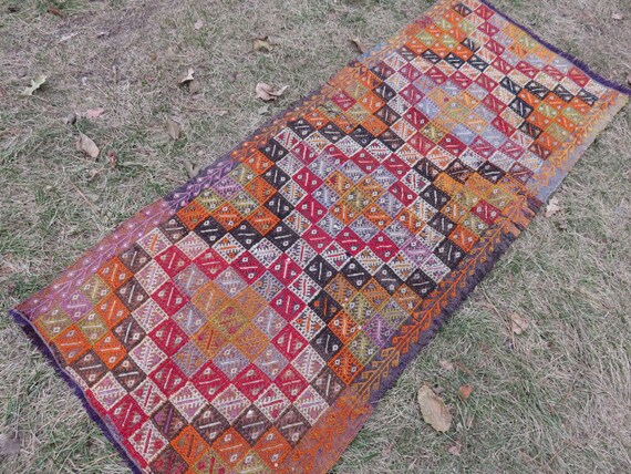 Laufer Teppich Kelim Stickerei Kelim Teppich Teppich Kelim Etsy