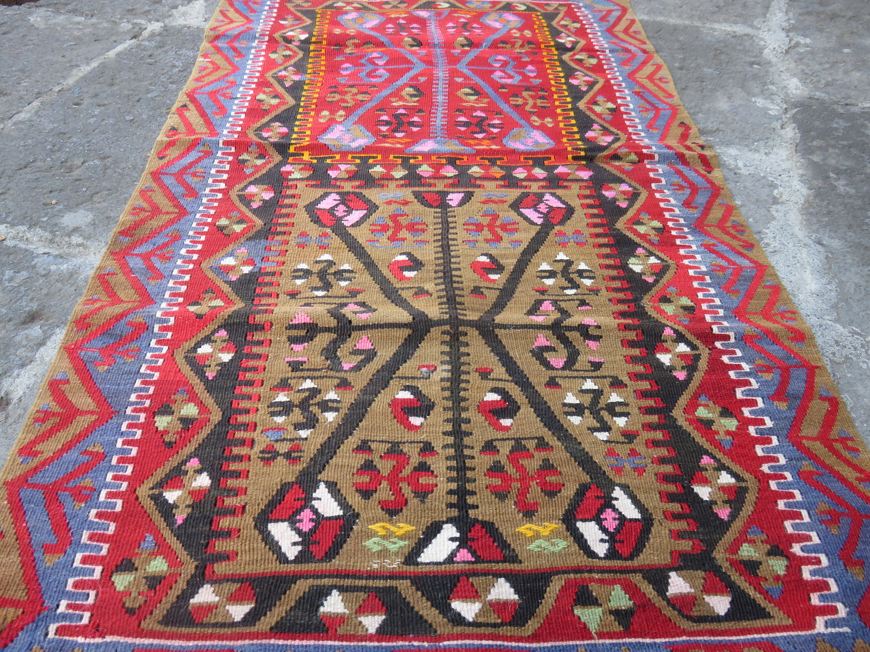 Turkish kilim kayseri Kilim rug vintage Home decor kilim 2.8x5.3 ft Kilim Wool Kilim Teppich Kilim rug