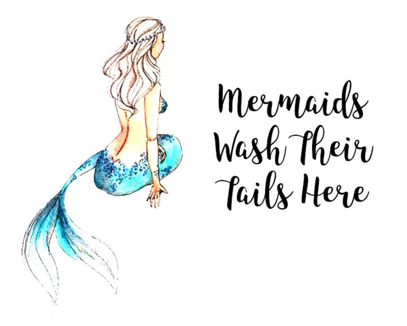 Mermaid Printable - Set of 2 *** Mermaid Bathroom Decor - Etsy