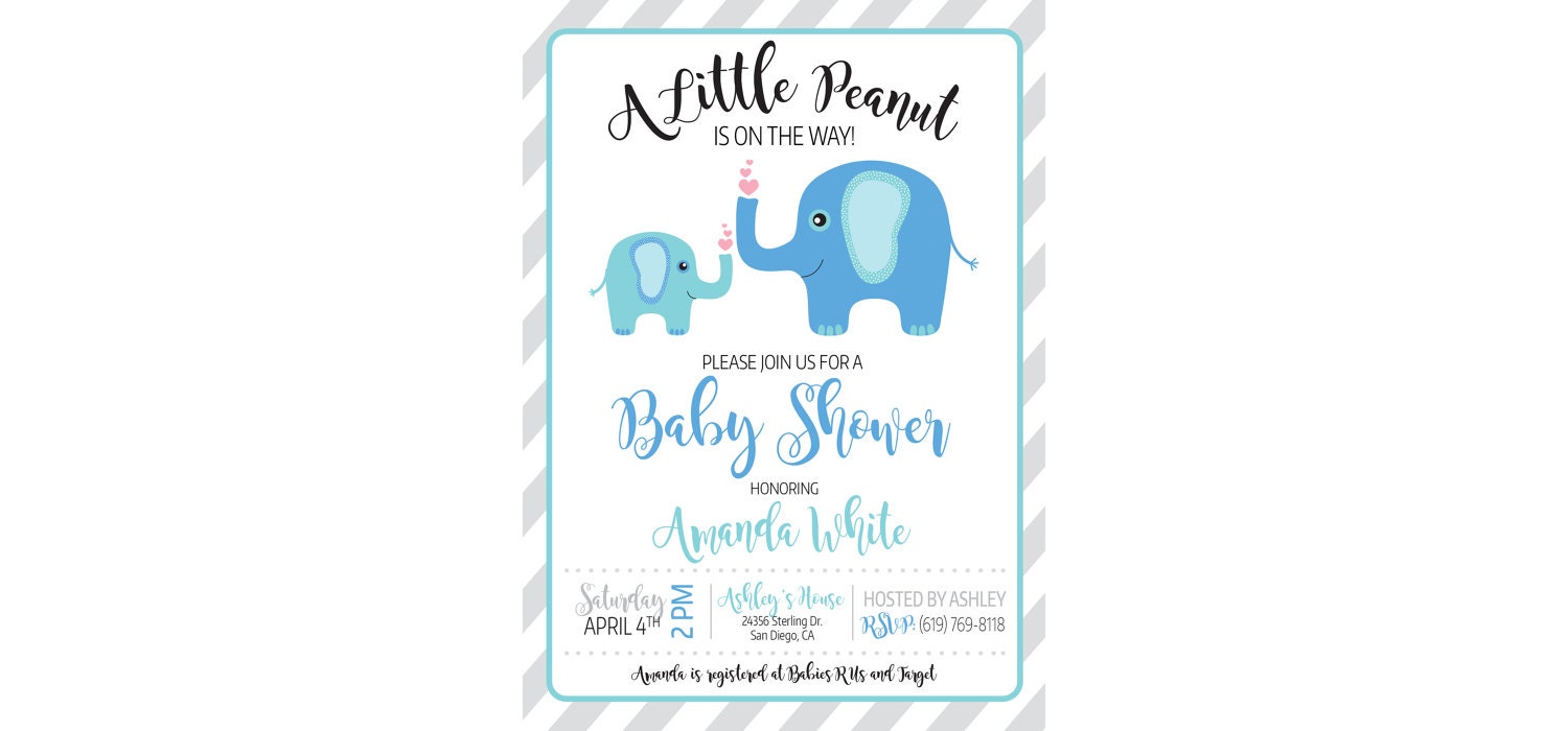 Little Peanut Baby Shower Invitation * Baby Shower Printable - Etsy