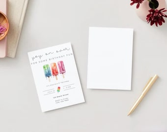 Editable Birthday Invitation - Printable PDF - Summer - Popsicle
