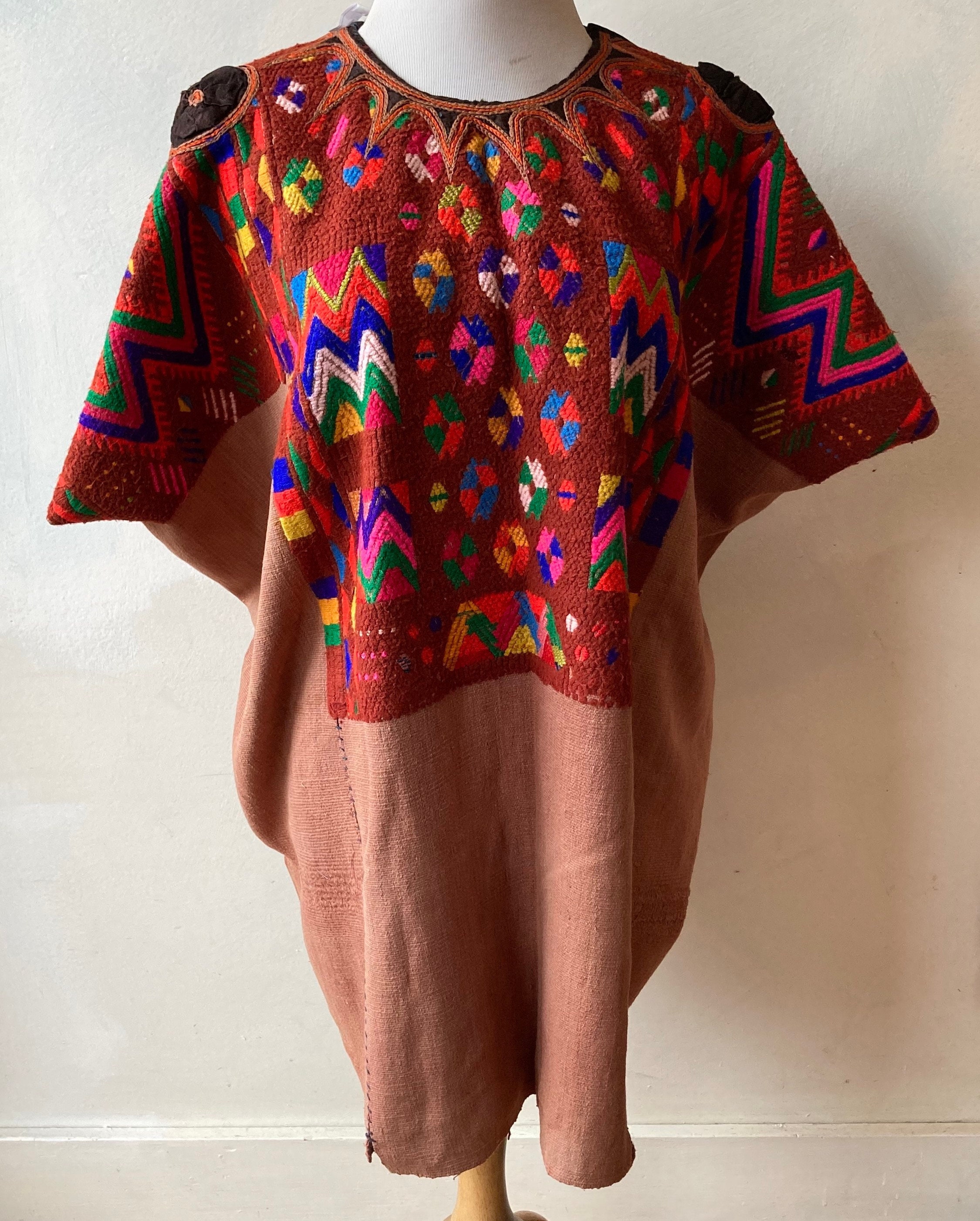 Abbigliamento Abbigliamento unisex bimbi Ponci Boho Kids Huipil vintage intrecciato a mano con ricamo a mano dal Guatemala 