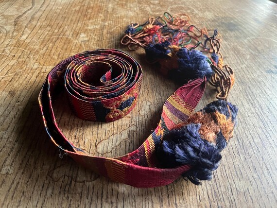 Hand Woven Totonicapan Silk and Cotton Ceremonial Head Wrap  display picture 2