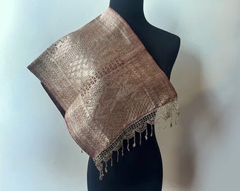 Vintage hand woven Minangkabau songket weaving. Small woman’s shoulder cloth