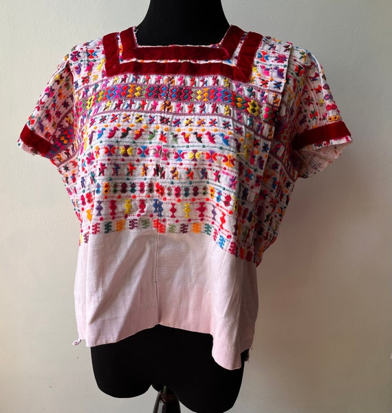 San Lucas Toliman Guatamala huipil with cotton br… - image 1