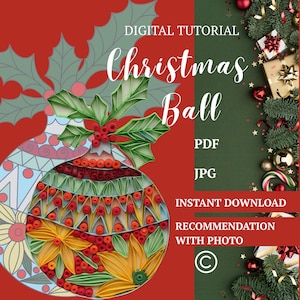 Tutorial de adorno navideño en filigrana: patrón de papel (descarga digital)