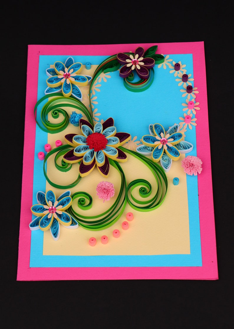 Personalized quilled Birthday card for your dearest / Custom birthday card for 40th choose your nr .. 100th Birthday image 4