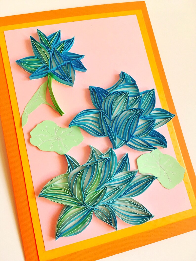 Quilling Water Lilies cardPaper Water Lilies3D quilling Etsy
