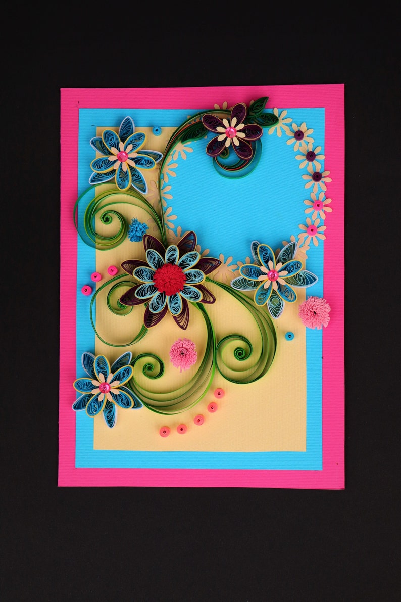 Personalized quilled Birthday card for your dearest / Custom birthday card for 40th choose your nr .. 100th Birthday image 1