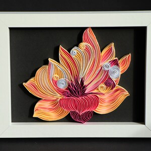 Arte murale 3D Magnolia Crema / Arte murale incorniciata Magnolia in carta fatta a mano / Arte con fiori di carta Magnolia quilled / Arte Magnolia incorniciata