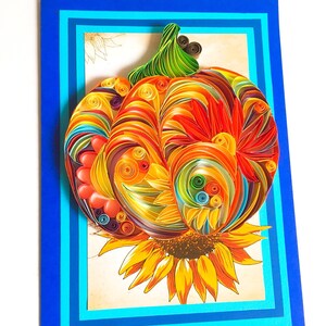 Tarjeta de calabaza de Acción de Gracias / Tarjeta de Feliz Día de Acción de Gracias / Tarjeta de Acción de Gracias en filigrana / Tarjetas de agradecimiento en filigrana / Regalo de arte mural de Acción de Gracias