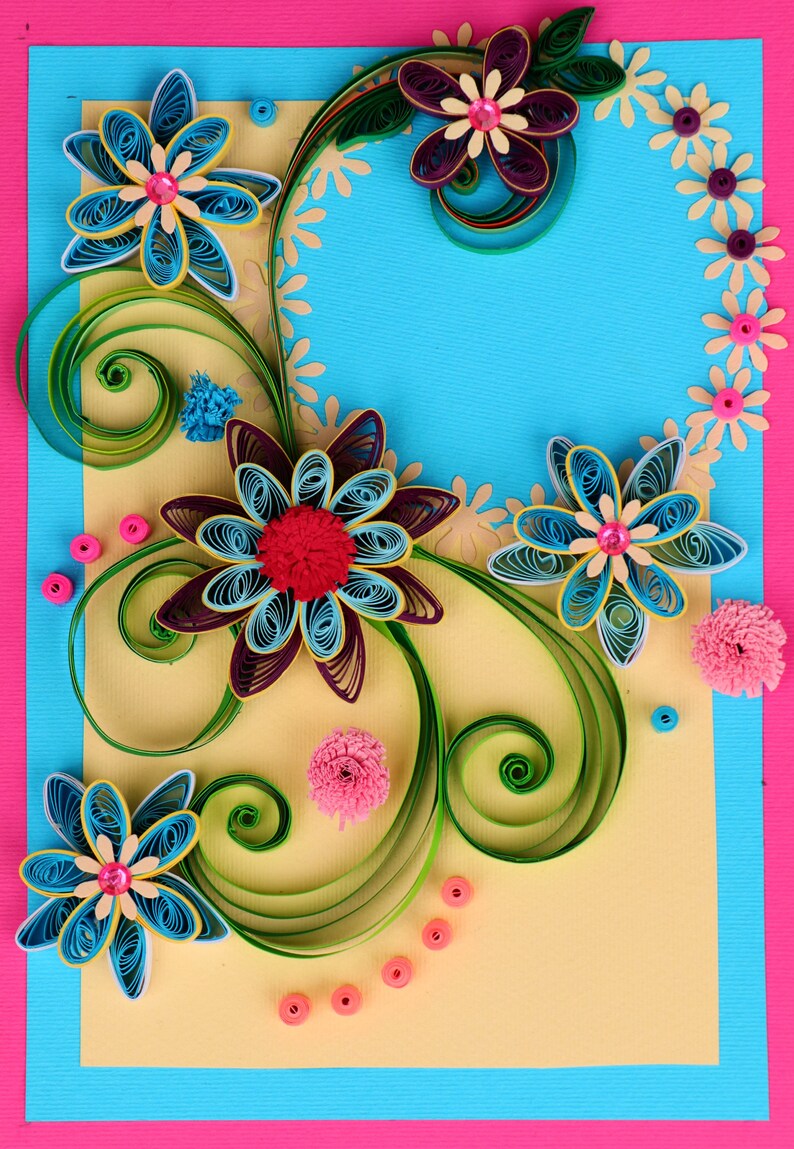 Personalized quilled Birthday card for your dearest / Custom birthday card for 40th choose your nr .. 100th Birthday image 3