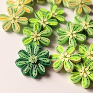 Kwiaty dekoracyjne quilling - Kwiaty papierowe 15 szt. - Kwiaty na rocznicę ślubu - Kwiaty 3D - Materiały do samodzielnego wykonania - Tworzenie kartek, artykuły rzemieślnicze