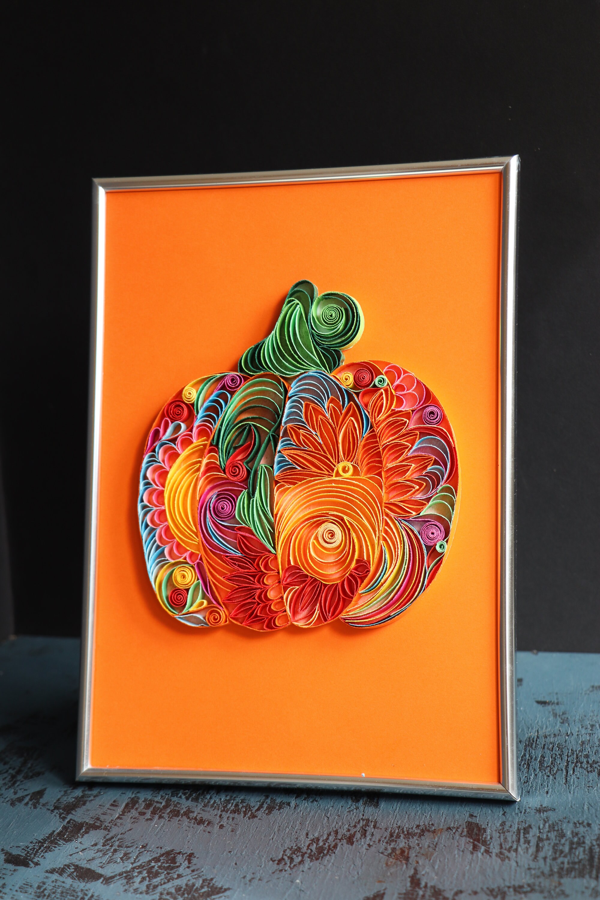3D Pumpkin quilling art quilled pumpkin paper wall art line Etsy