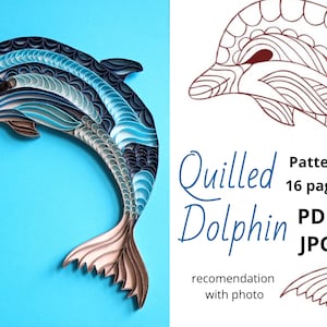 Modèle en forme de dauphin pour créer des chefs-d'oeuvre piquants, Plongez dans la créativité avec le modèle de quilling en forme de dauphin, Téléchargez le modèle en papier pour piquants d'art