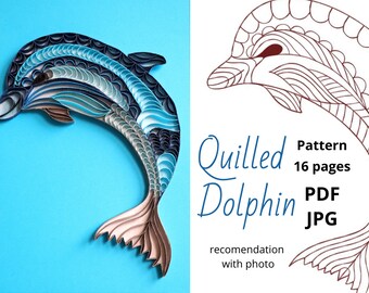 Dolphin Pattern for Crafting Quilled Masterpieces,Dive into Creativity with Dolphin Quilling Pattern,Download Paper Template for Art Quilled