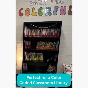 Checkered and Rainbow Library Color Guide for Classroom - Etsy