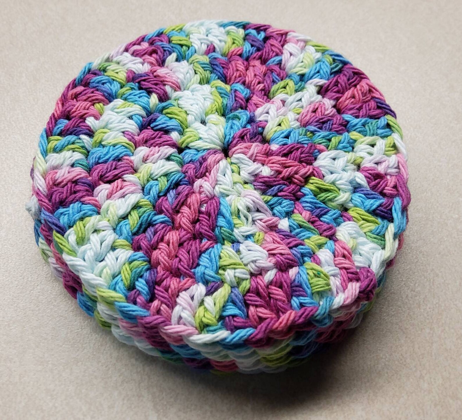 Cool colors Crochet cotton yarn coasters set of 4/ shipping Etsy