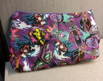 Disney Villains/Ursula/Cruella Deville/Maleficent/The Evil Queen toiletry/cosmetic/art supply bag