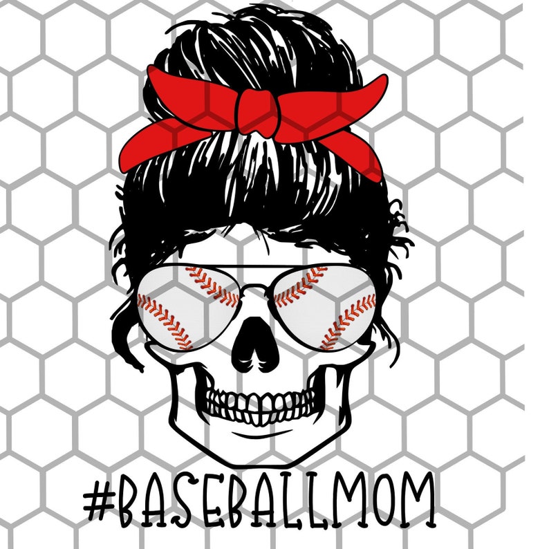 Download Baseball Mom Skull PNG DIGITAL download digital | Etsy