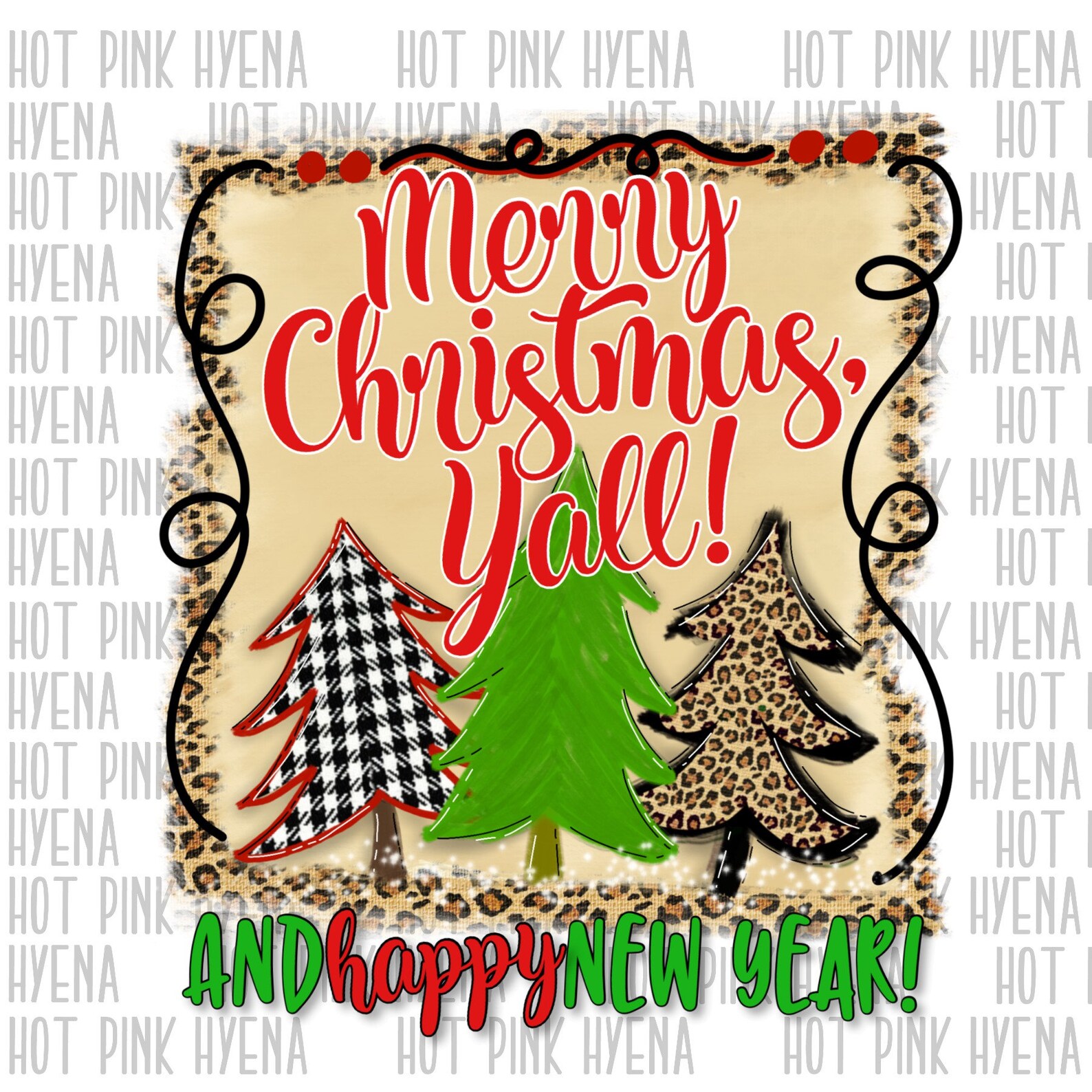 Merry Christmas Yall and Happy New Year Vinyl Transfer | Etsy