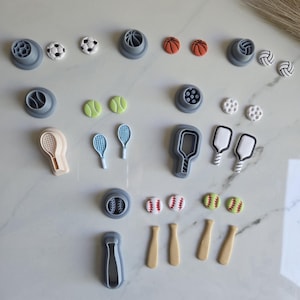 Sports Clay Cutters | Baseball, Softball, Basketball, Pickleball, Soccer, Tennis, Volleyball | Polymer Clay Tools | Earring Cutters