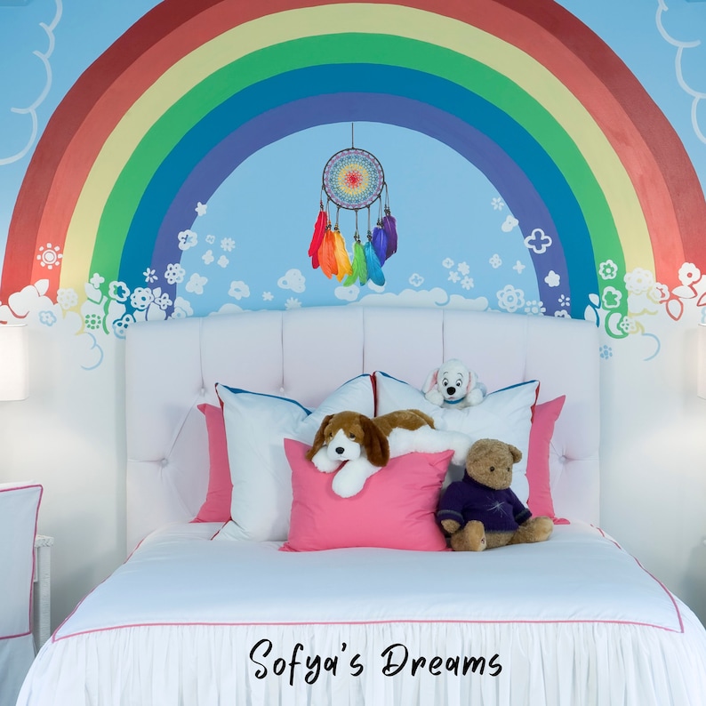 Rainbow Colored Dream Catcher, Dreamcatcher for Bedroom, Dream Catcher ...