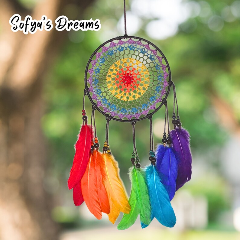 Rainbow Colored Dream Catcher, Dreamcatcher for Bedroom, Dream Catcher ...
