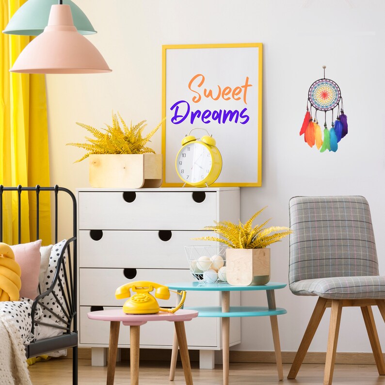 Rainbow Colored Dream Catcher, Dreamcatcher for Bedroom, Dream Catcher ...