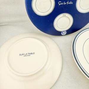 Vintage Sur La Table French Bistro Appetizer Plates Set Antique Check Style Rare image 3