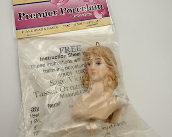 Vintage Premier Porcelain Diane Head & Hands Doll Making 41mm 1-5/8" Set