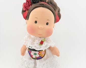 Vintage Muñeca Pituka Veracruzana Mexicana Guelaguetza Vestido México Niña Muñeca N