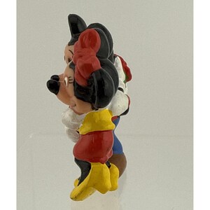 Figura vintage de Disney Mickey y Minnie Mouse abrazándose, Applause Flowers, PVC Figura A imagen 4